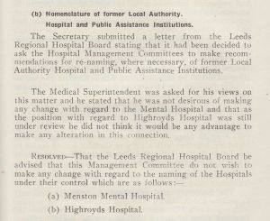 Thoughts On Renaming The Hospital 1948